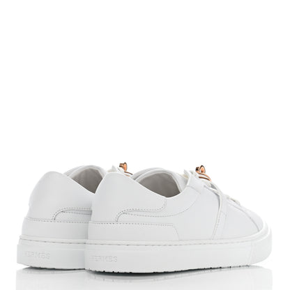 Hermes Calfskin Day Sneakers 37.5 White 4 of 9