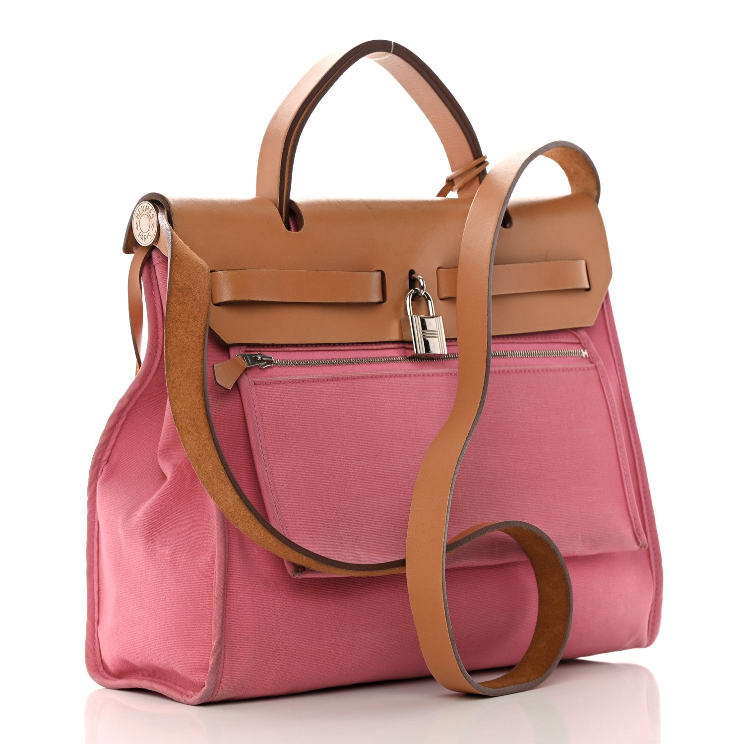 Hermes Toile Vache Hunter Herbag Zip 31 PM Rose Lipstick Natural 4 of 21