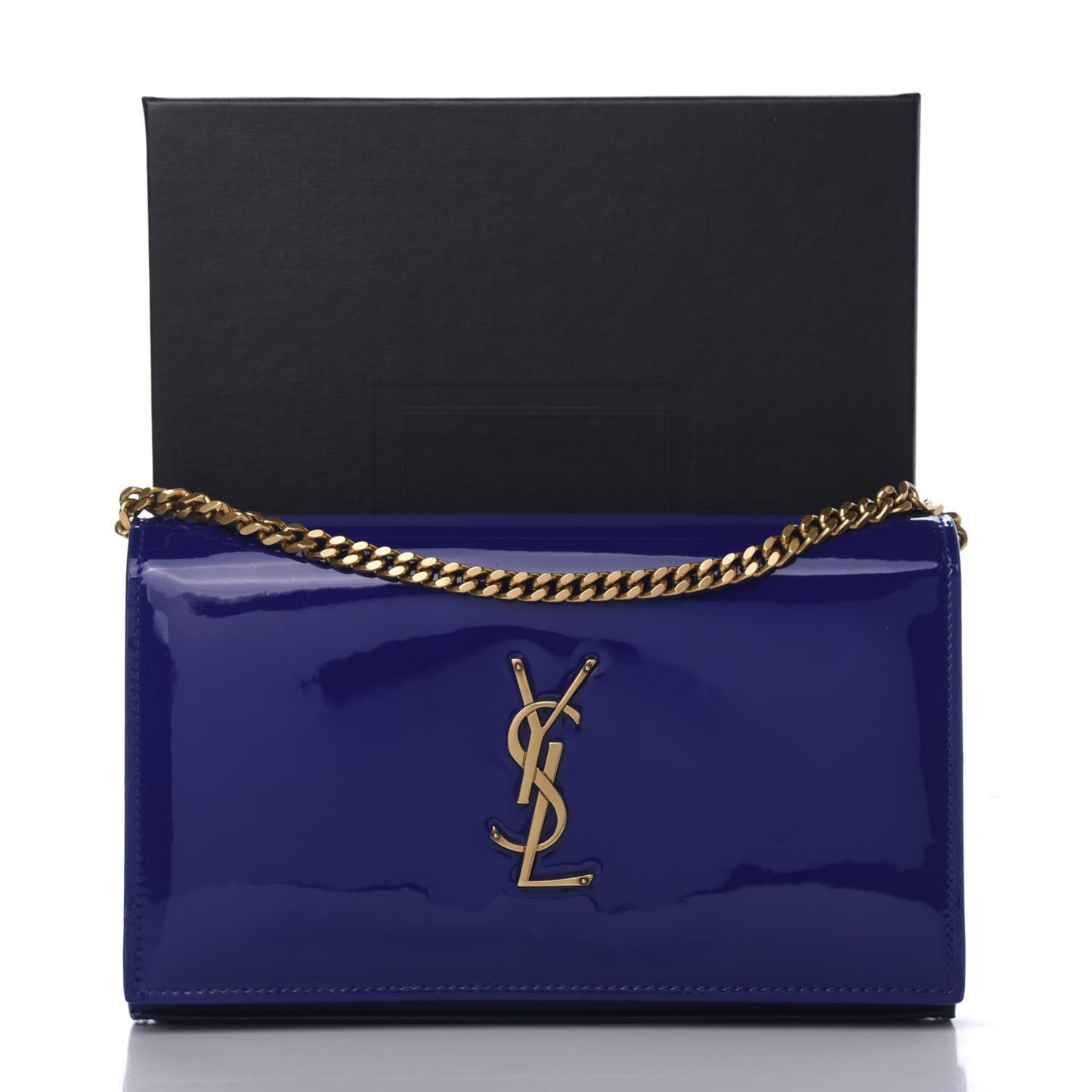 Patent Calfskin Monogram Kate Wallet On Chain Royal Blue