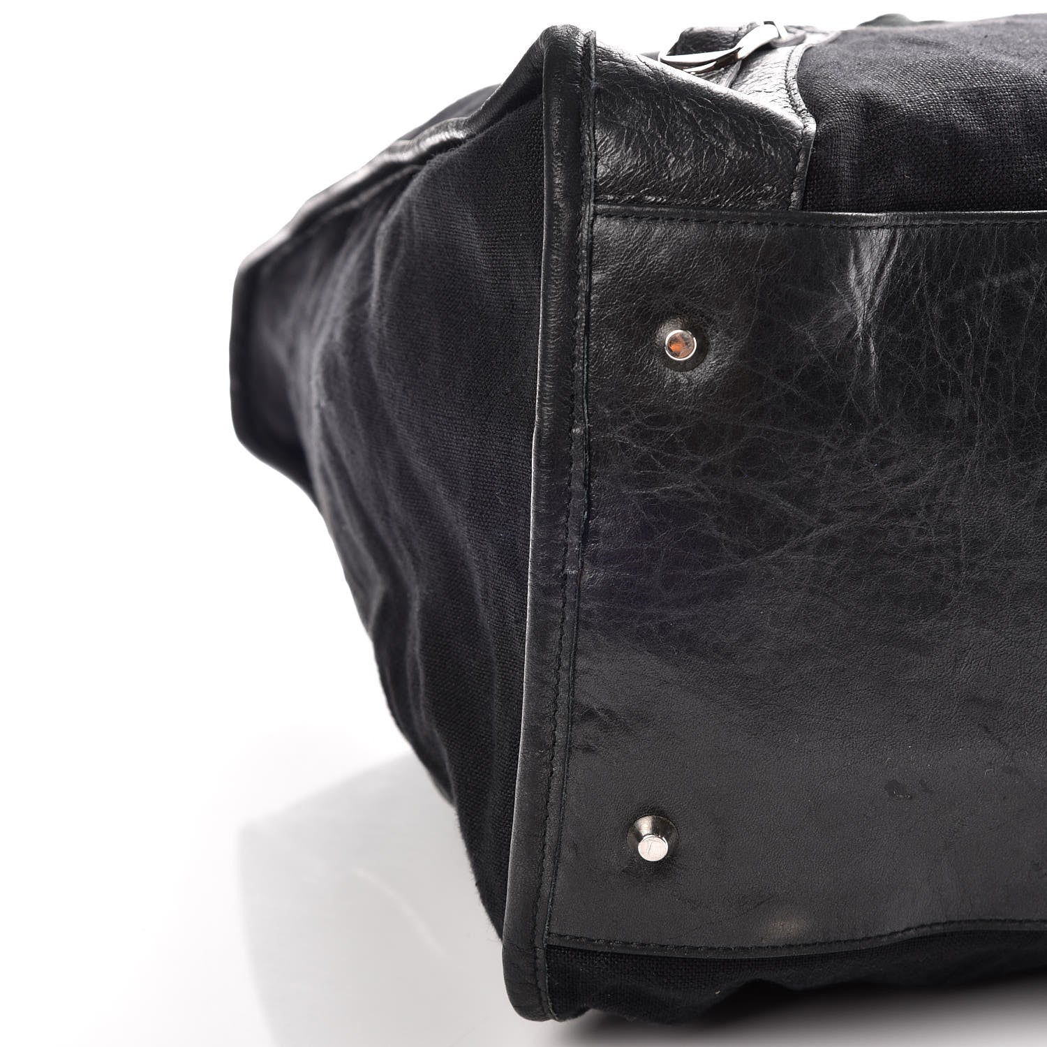 Balenciaga Chevre Canvas Classic Silver Hardware Weekender Black 5 of 13