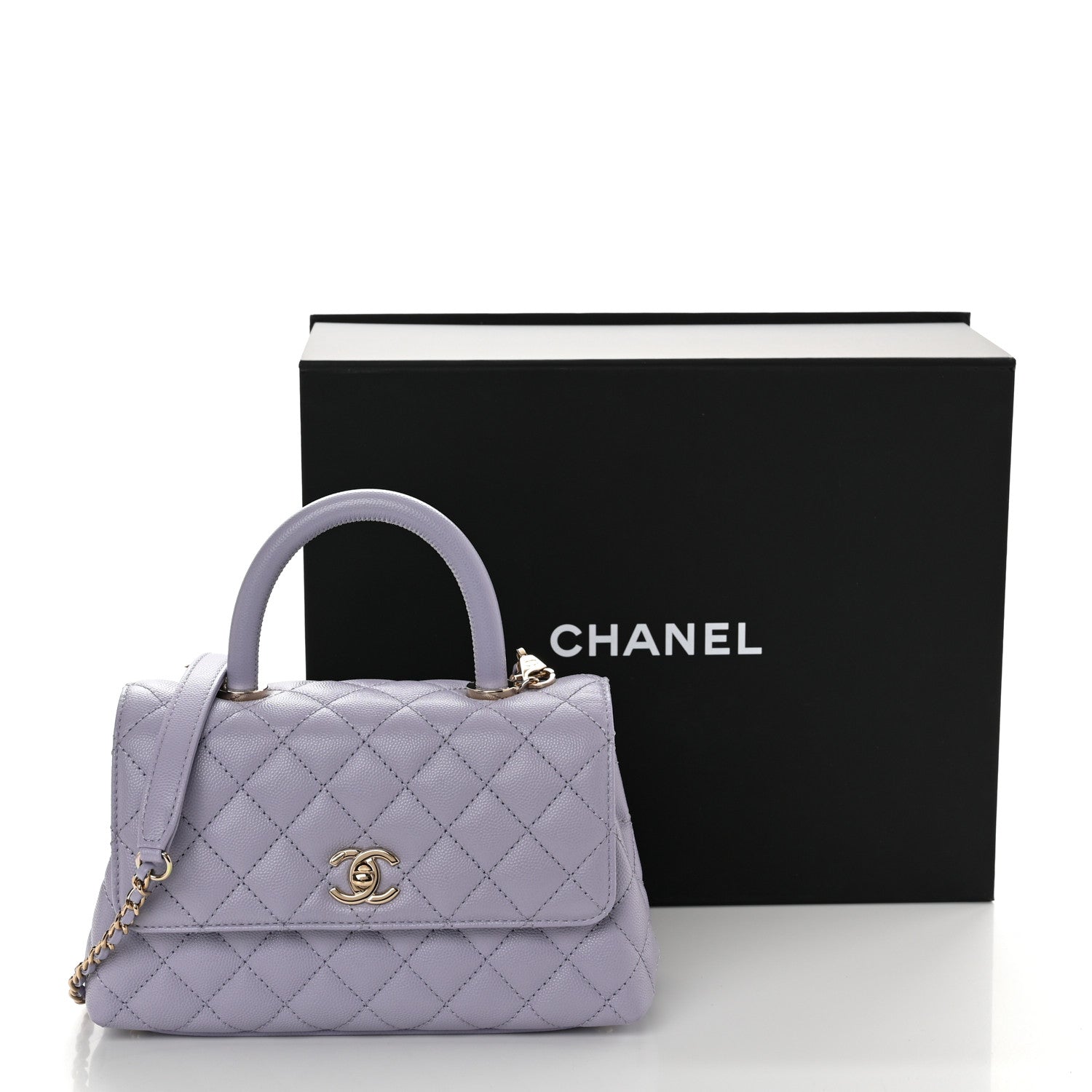 Chanel Caviar Quilted Mini Coco Handle Flap Light Purple 11 of 11