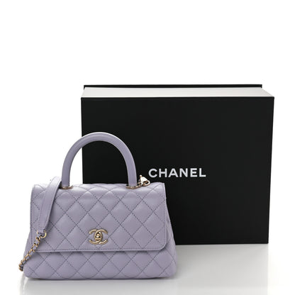 Chanel Caviar Quilted Mini Coco Handle Flap Light Purple 11 of 11
