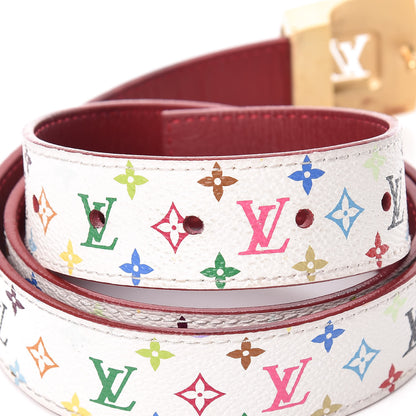 Louis Vuitton Monogram Multicolor LV Cut Reversible Belt 85 34 White Grenade 6 of 8