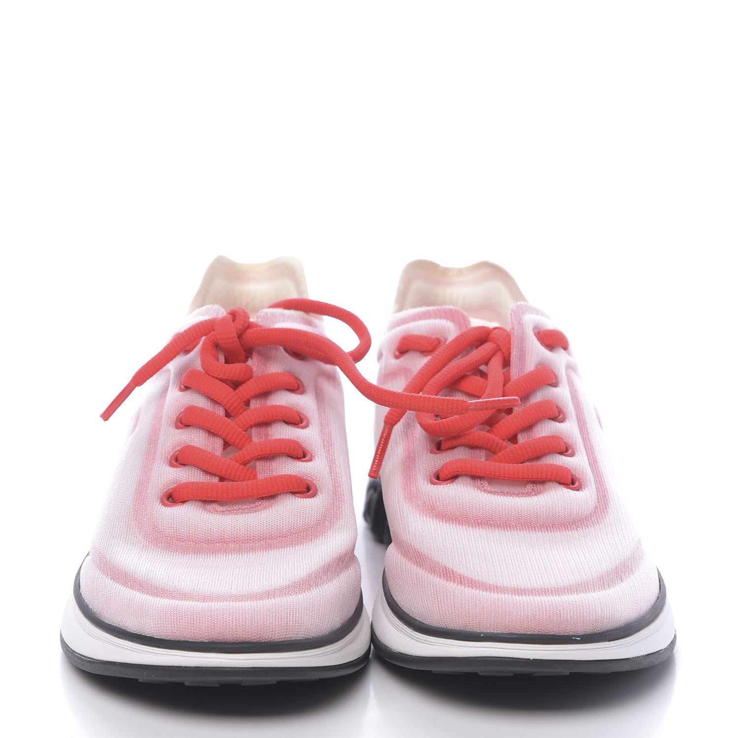 Chanel Lycra Fabric CC Sneakers 37 White Red 2 of 7