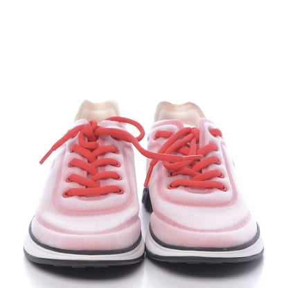 Chanel Lycra Fabric CC Sneakers 37 White Red 2 of 7