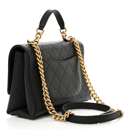Chanel Grained Calfskin Small Stitched Flap Black 3 of 12