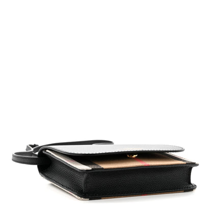 Burberry Derby Calfskin House Check Mini Hampshire Wallet On Chain Black 4 of 9