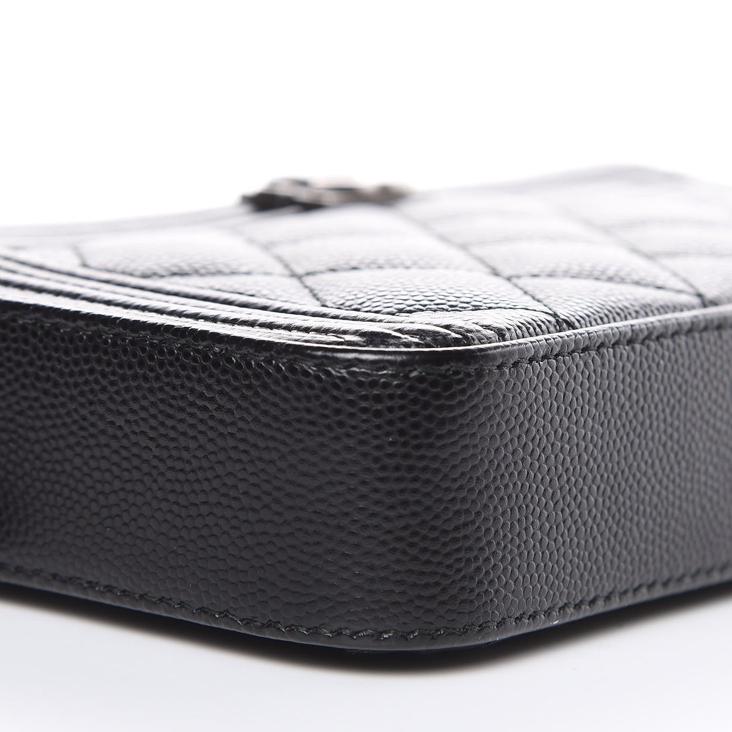Caviar Quilted Small Boy Clutch With Chain Black