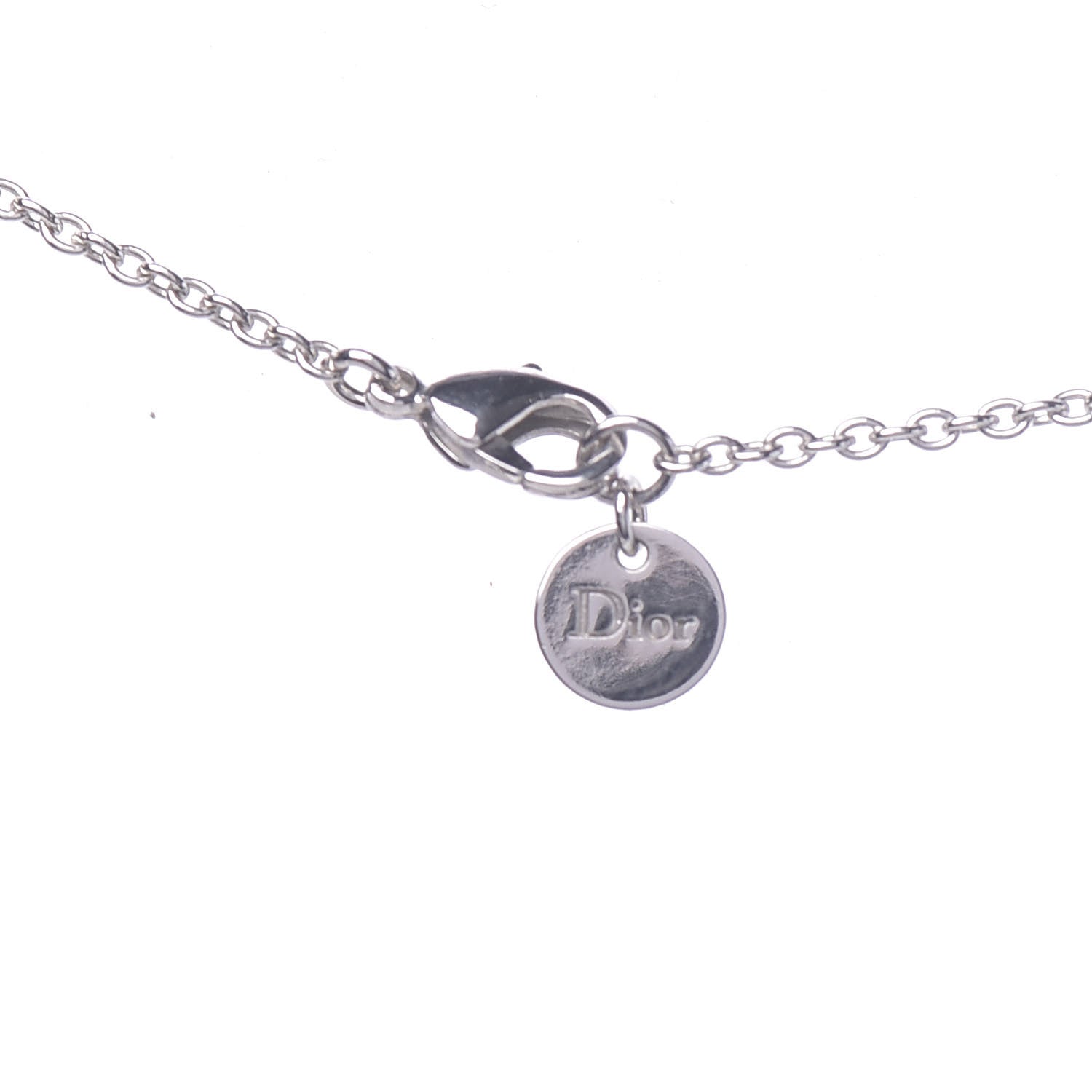 Christian Dior Metal Crystal Clair D Lune Necklace Silver 6 of 6