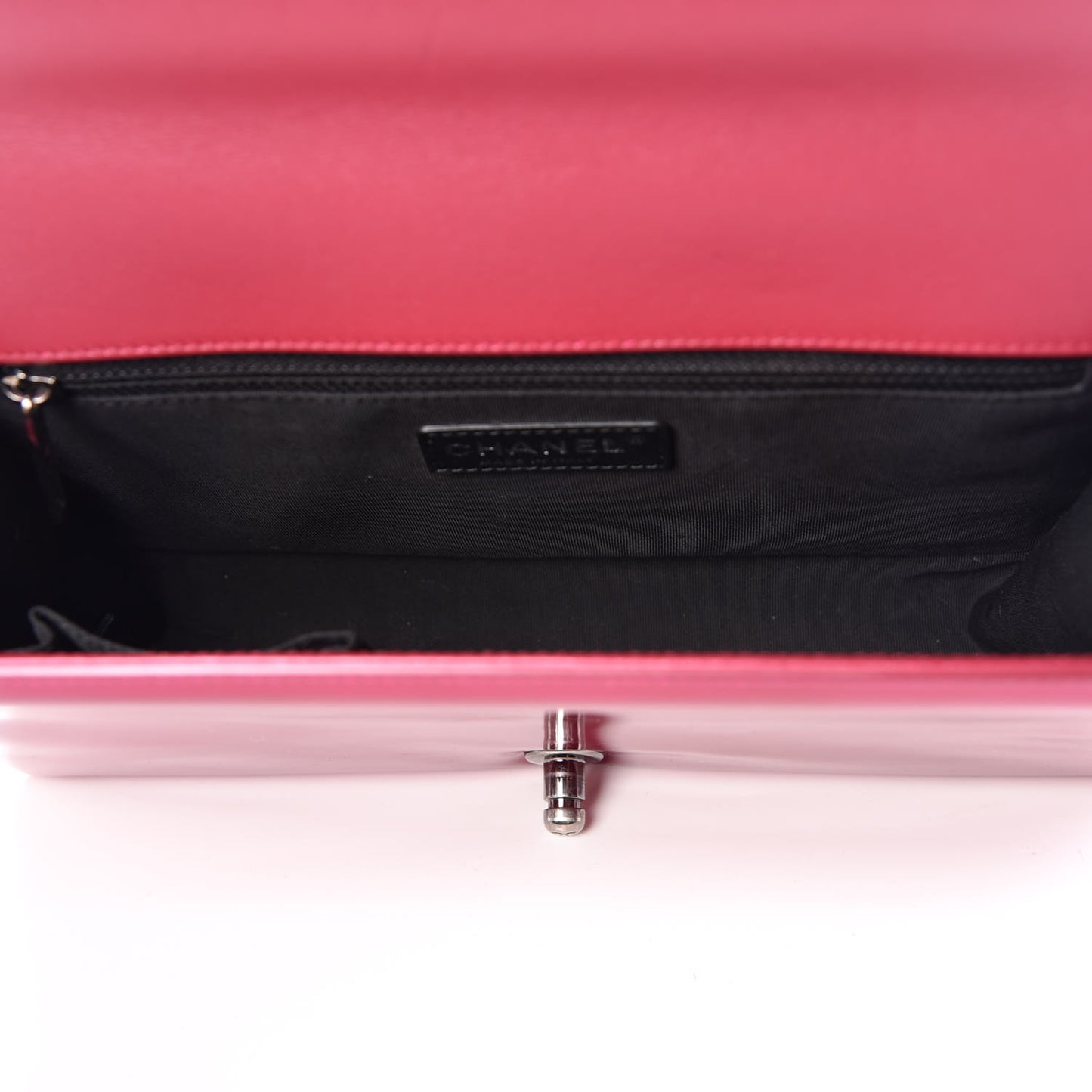 Metallic Patent Calfskin New Medium Boy Flap Pink