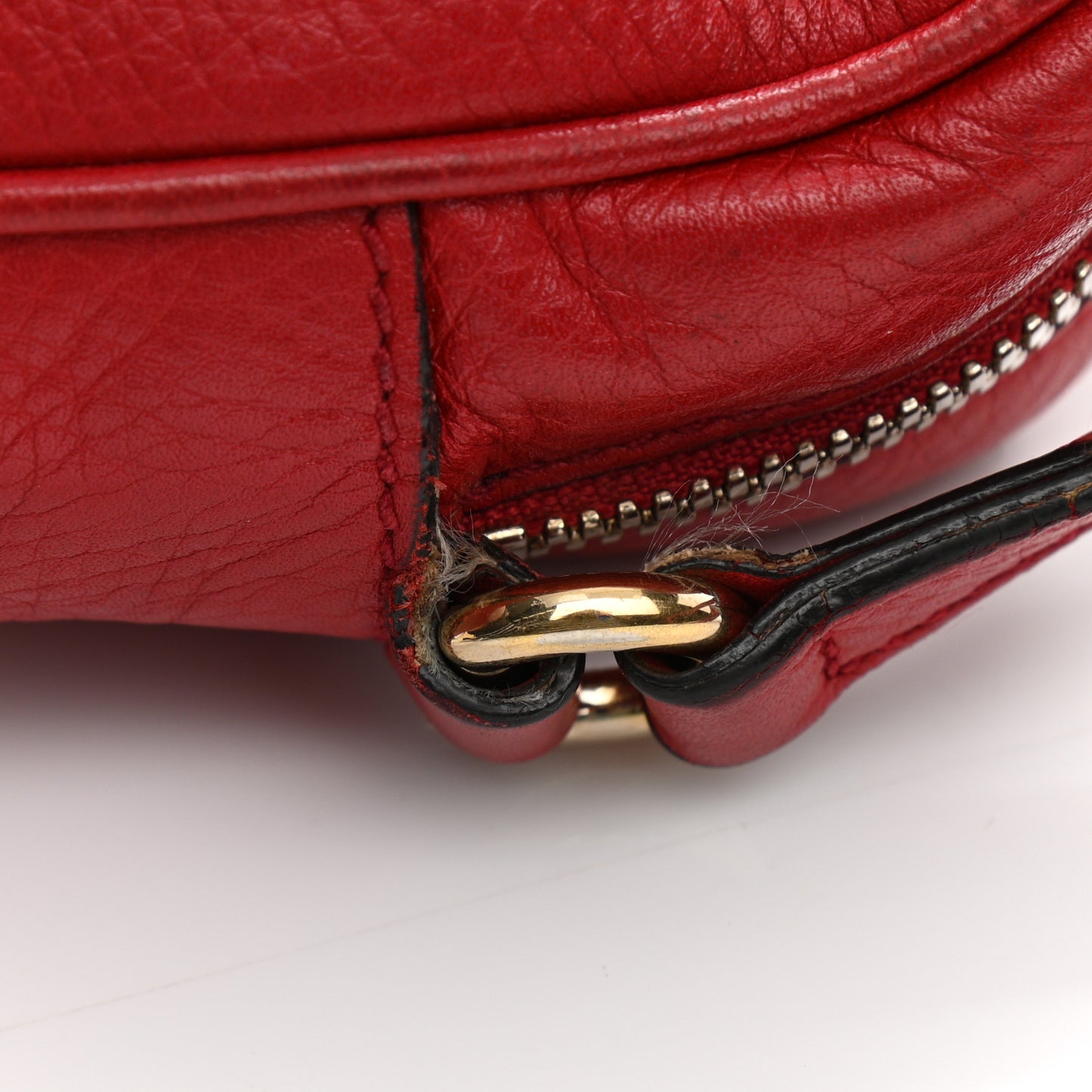 Pebbled Calfskin Small Soho Disco Bag Tabasco Red