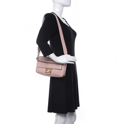 Fendi Nappa FF 1974 Embossed Baguette Rosa Quarzo 2 of 9