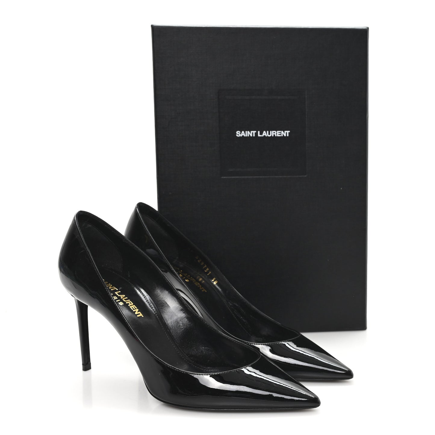 Patent Calfskin Zoe 85 Pump 38 Black