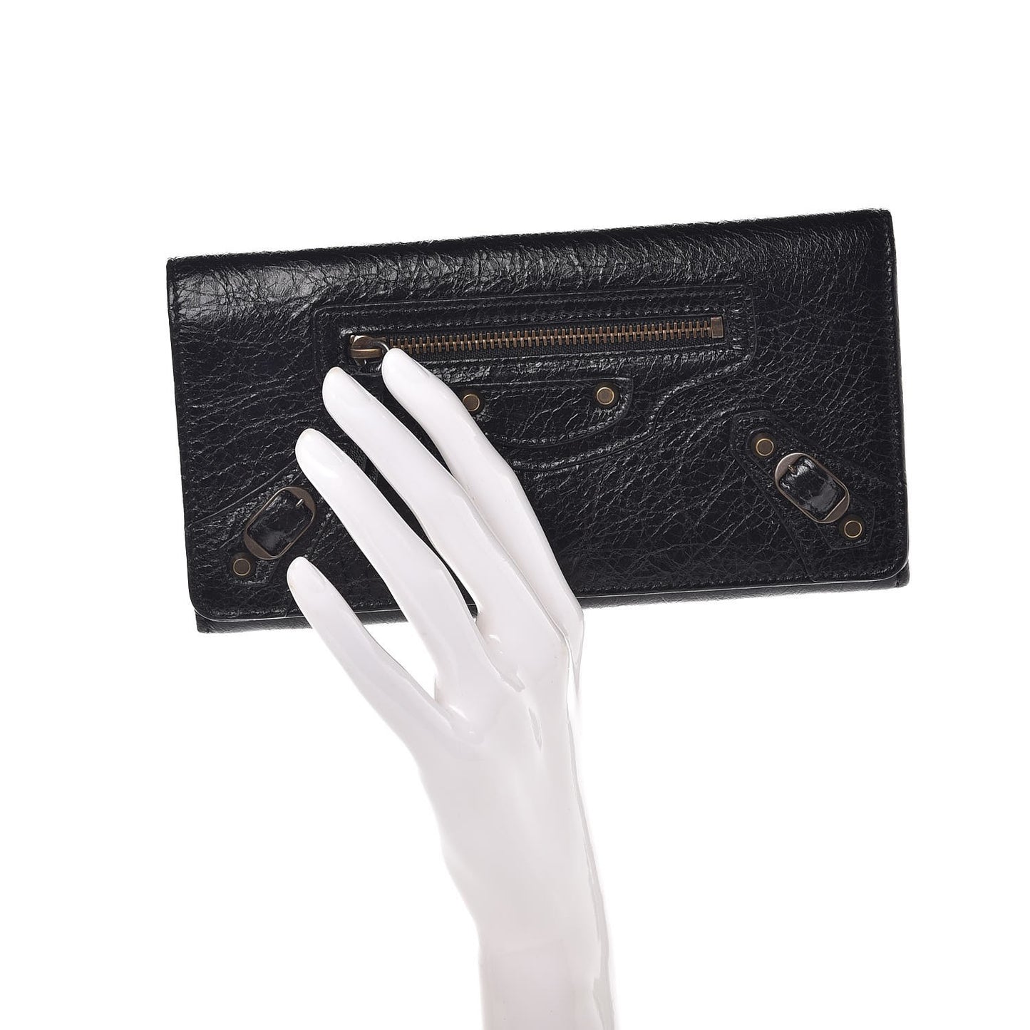 Agneau Classic Hardware Money Wallet Black
