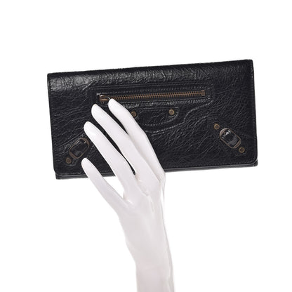 Balenciaga Agneau Classic Hardware Money Wallet Black 2 of 6