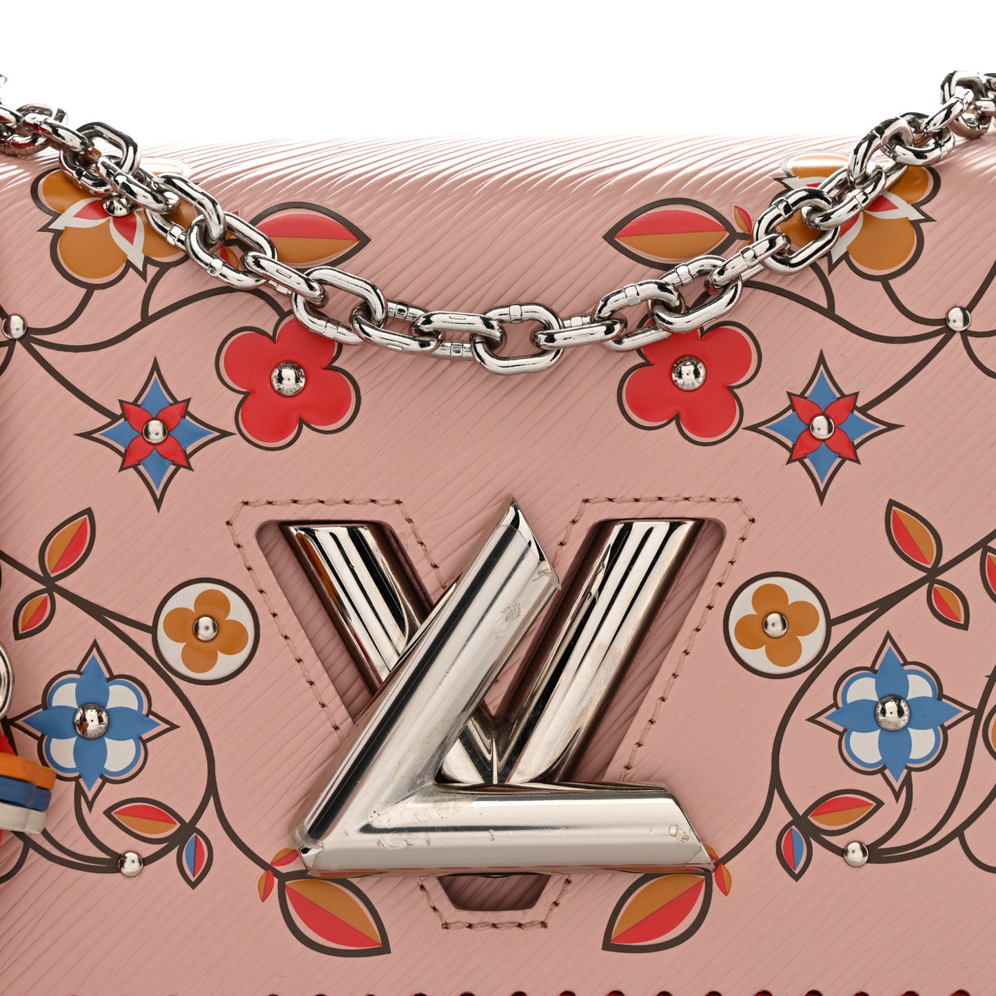 Epi Flower Twist Shoulder Bag MM Rose Ballerine