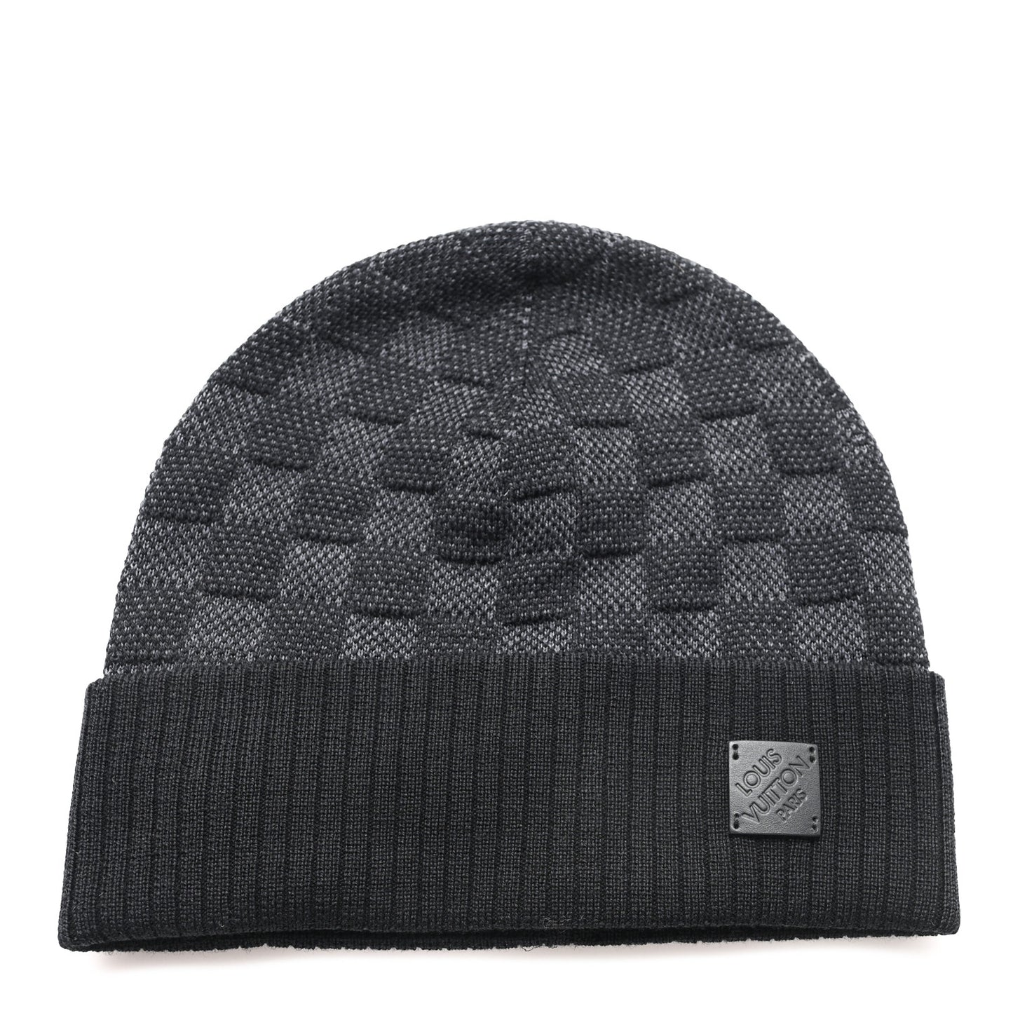Wool Damier Neo Petit Beanie Hat S Anthracite