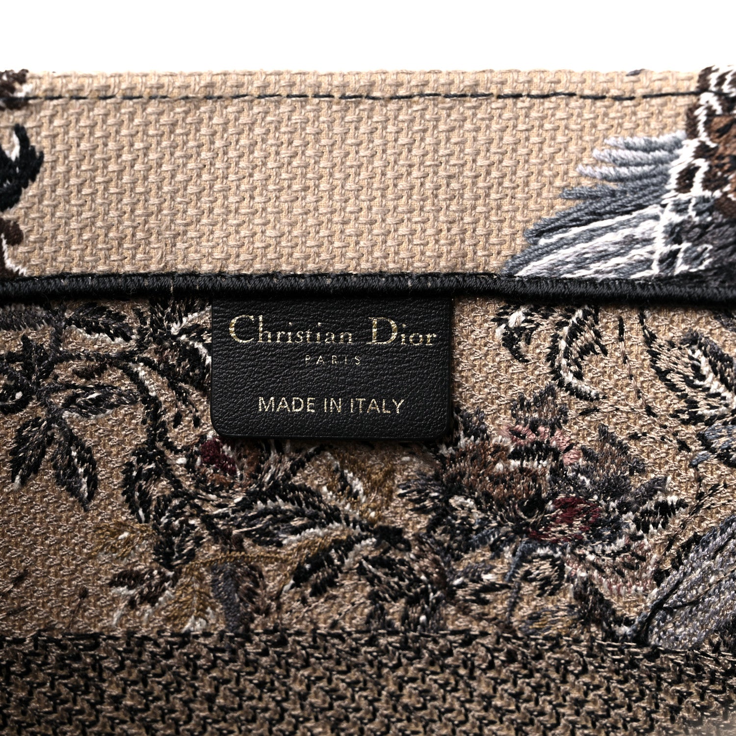 Christian Dior Canvas Embroidered Jardin D'Hiver Medium Book Tote Beige Multicolor 6 of 9