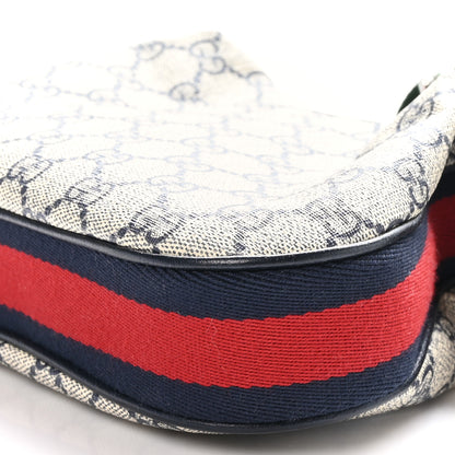 Gucci GG Supreme Monogram Textured Calfskin Web Small Attache Shoulder Bag Beige Blue 10 of 10