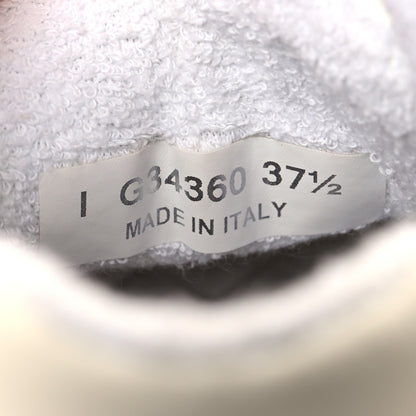 Chanel Suede Calfskin Fabric CC Sneakers 37.5 White 7 of 9
