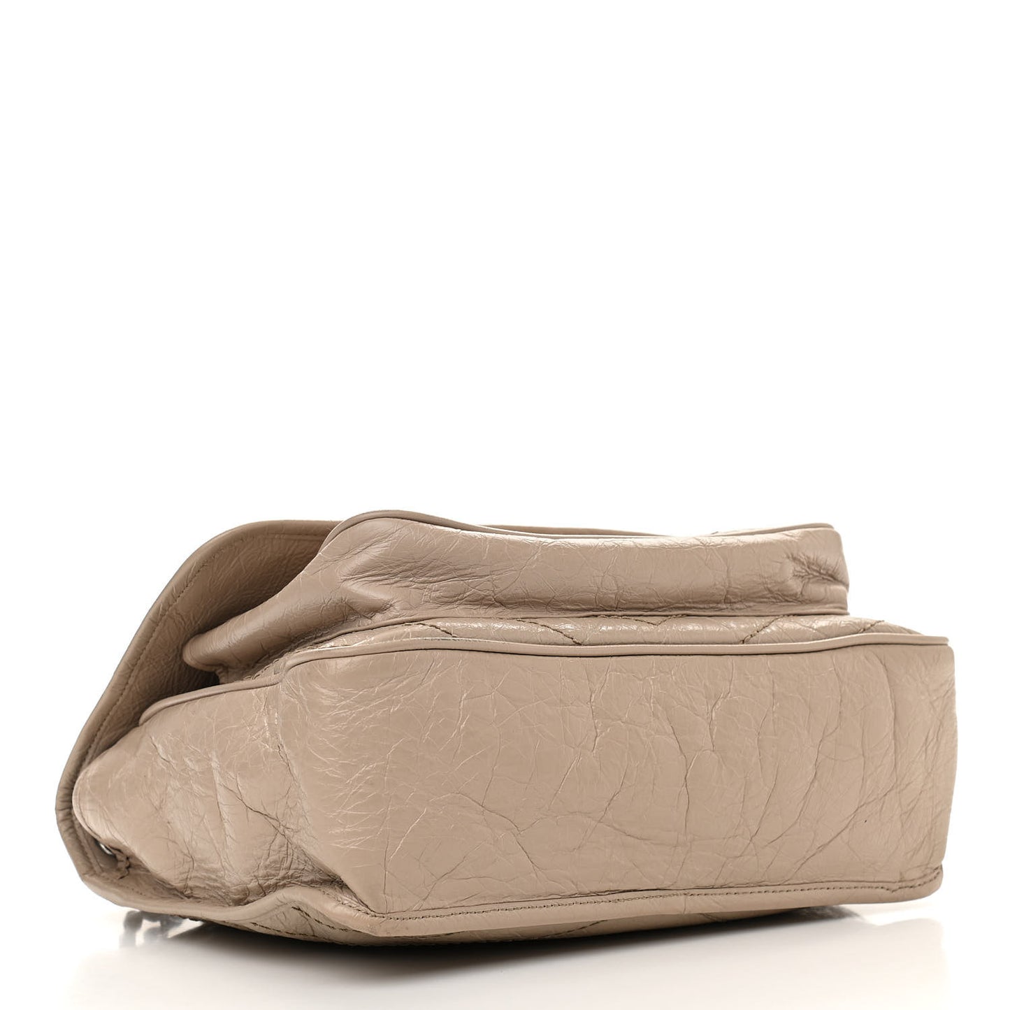 Crinkled Calfskin Matelasse Monogram Medium Niki Chain Satchel Light Natural