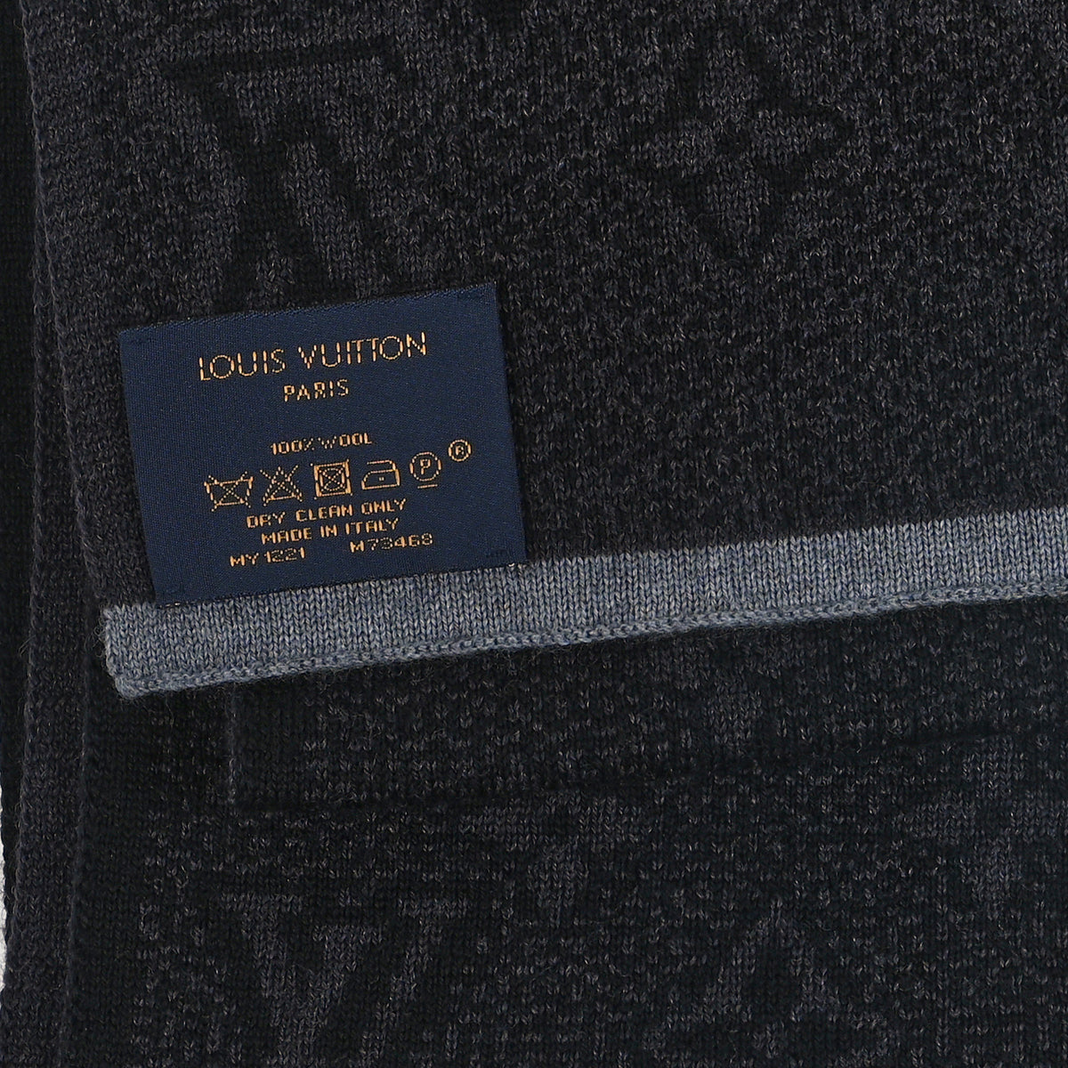Wool My Monogram Eclipse Scarf Grey