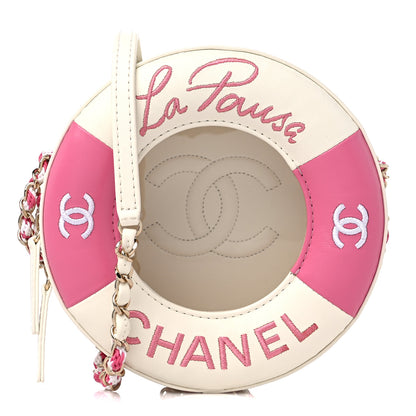 Chanel Lambskin Coco Lifesaver Round Bag Pink White 1 of 11