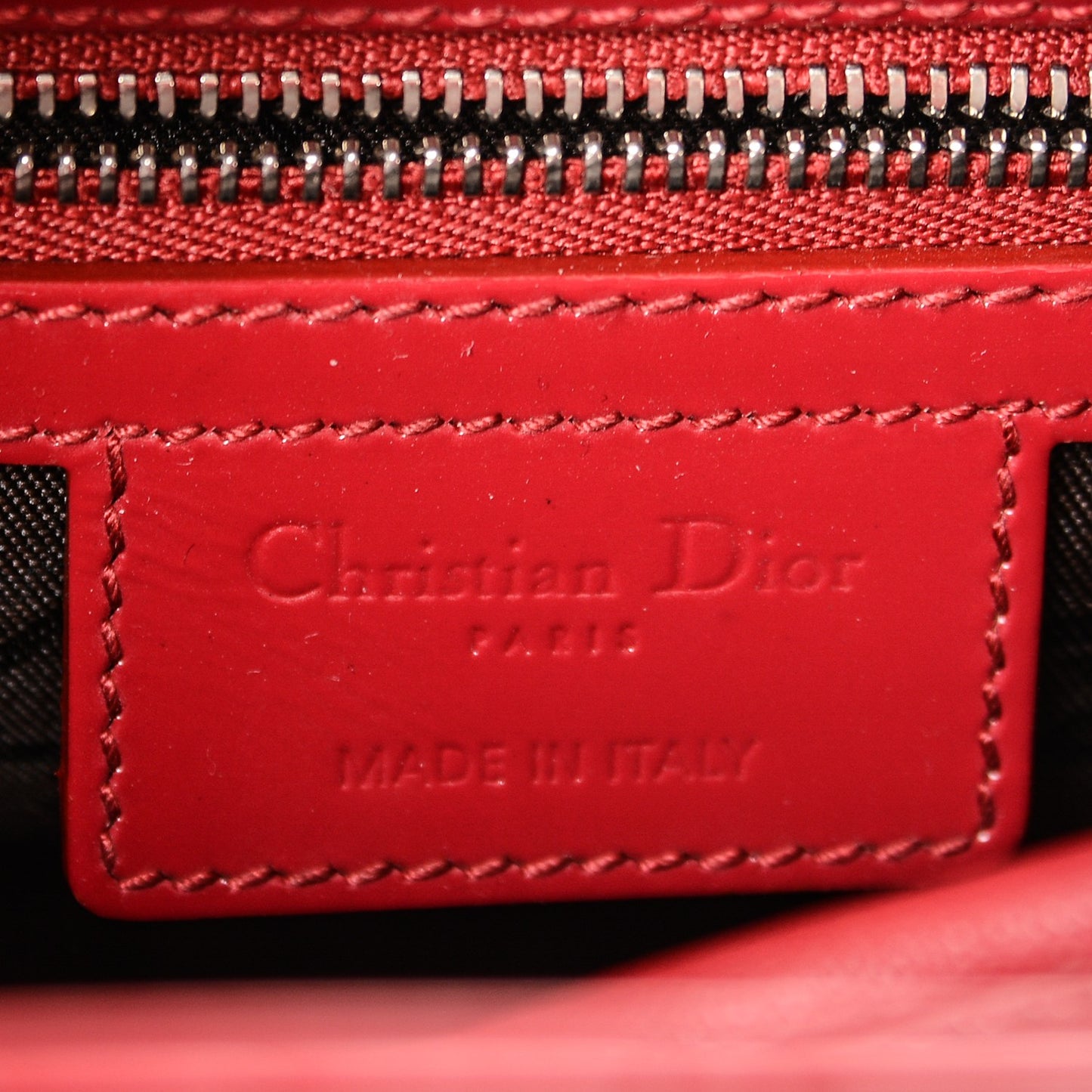 Patent Cannage Medium Lady Dior Red