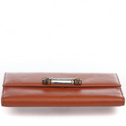 Gucci Leather Bamboo Continental Wallet Orange 4 of 13