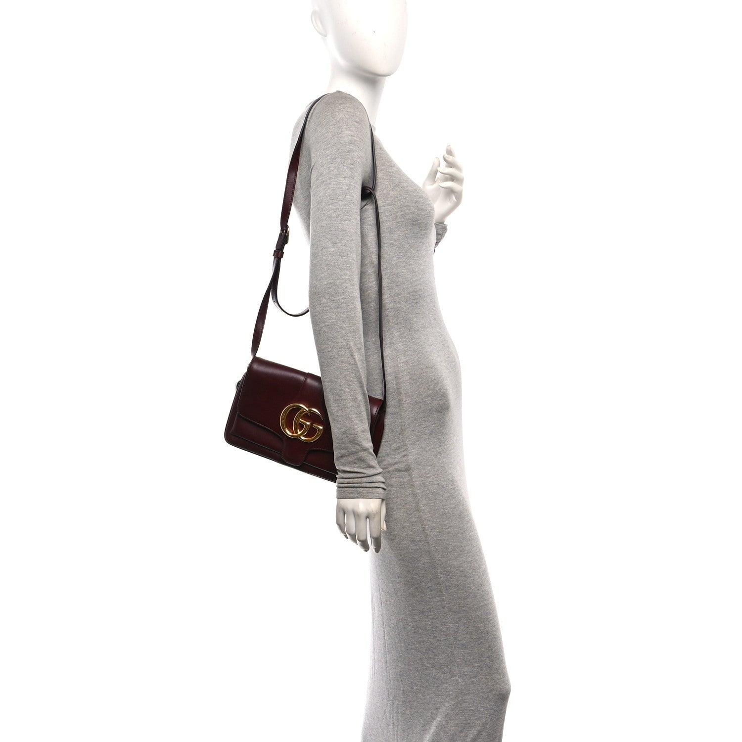 Gucci Vitello Palmellato Lux Small Arli Flap Shoulder Bag Vintage Bordeaux 2 of 11