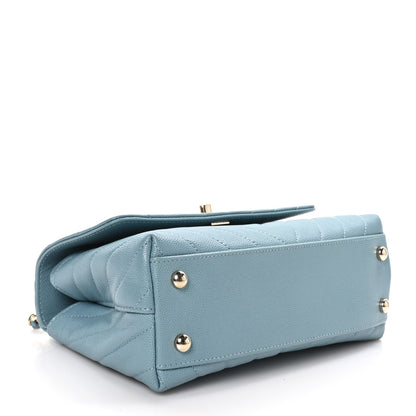 Chanel Caviar Chevron Quilted Mini Coco Handle Flap 4 of 11