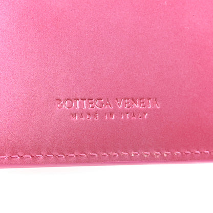 Bottega Veneta Metallic Patent Calfskin Intrecciato Cassette Zipped Card Case Pink 6 of 8