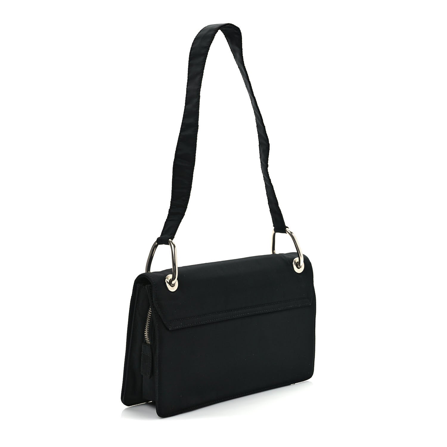 Prada Tessuto Nylon Flap Shoulder Bag Black 3 of 9