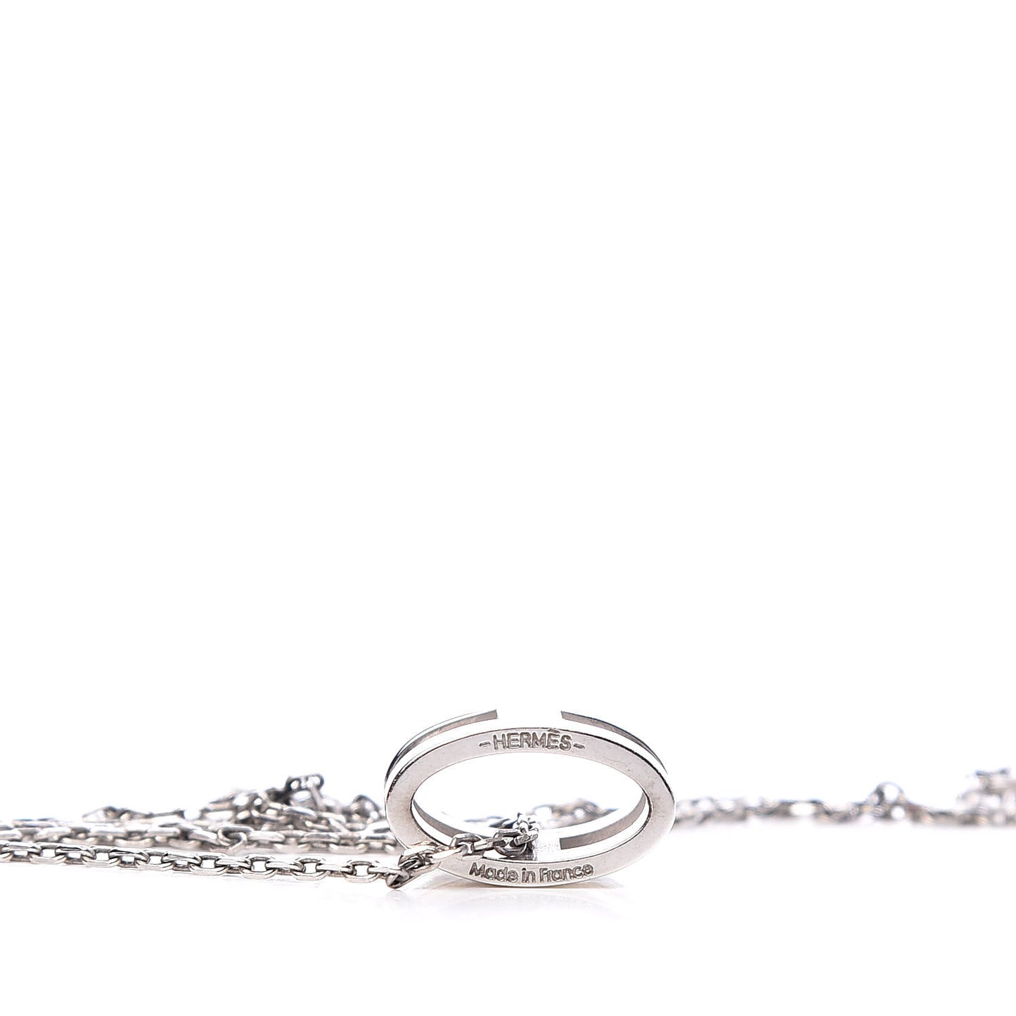 Lacquered Palladium Pop H Pendant Necklace White
