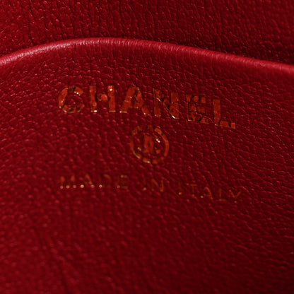 Chanel Patent Calfskin Quilted Shiny Coco Clutch With Chain Red 5 of 10
