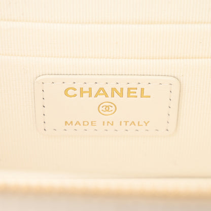 Chanel Lambskin Quilted Polly Pocket East West Top Vanity With Chain White 6 of 12