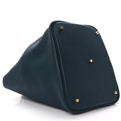 Hermes Taurillon Clemence Picotin Lock 26 MM Vert Cypress 9 of 12