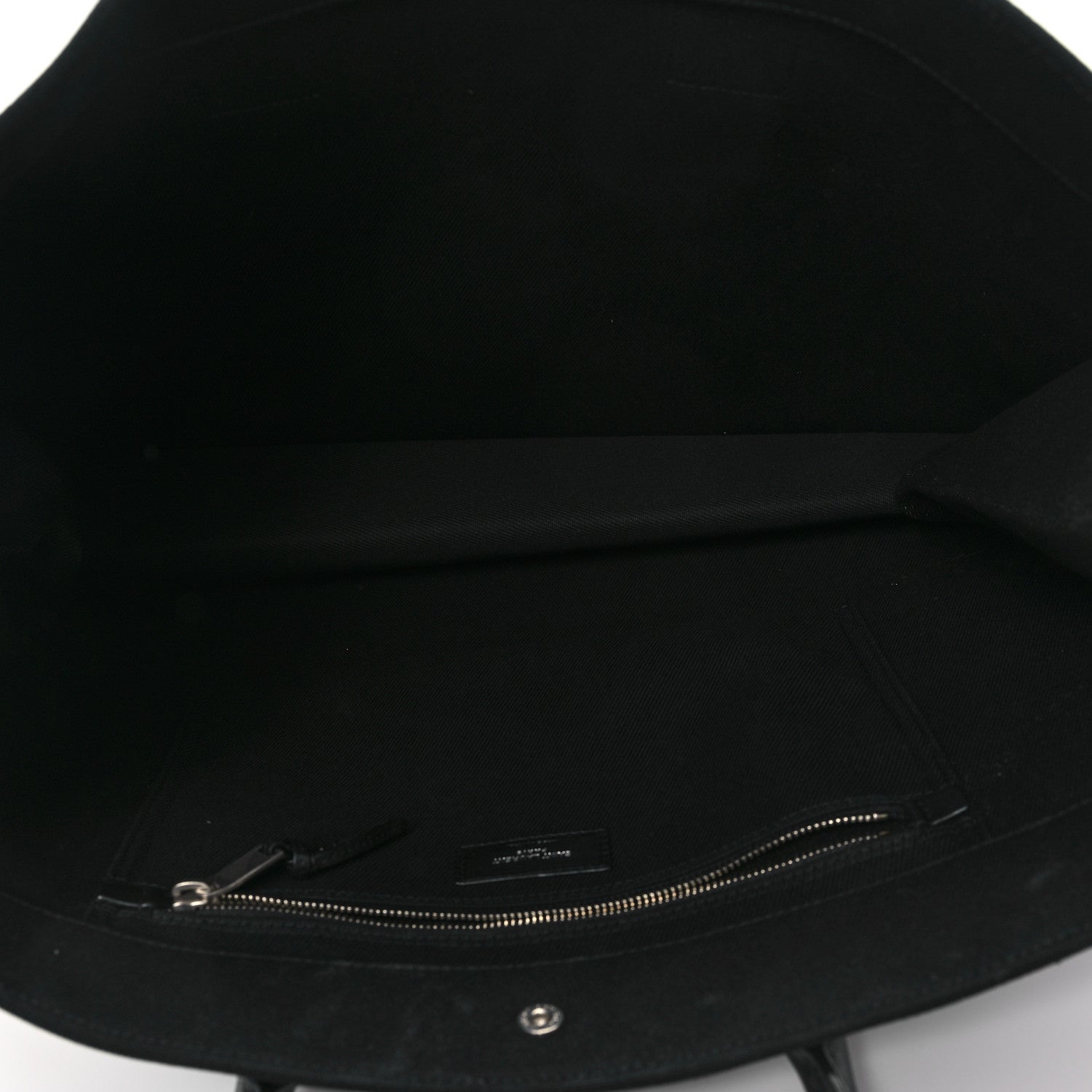 Saint Laurent Linen Calfskin Rive Gauche Tote Black 5 of 13