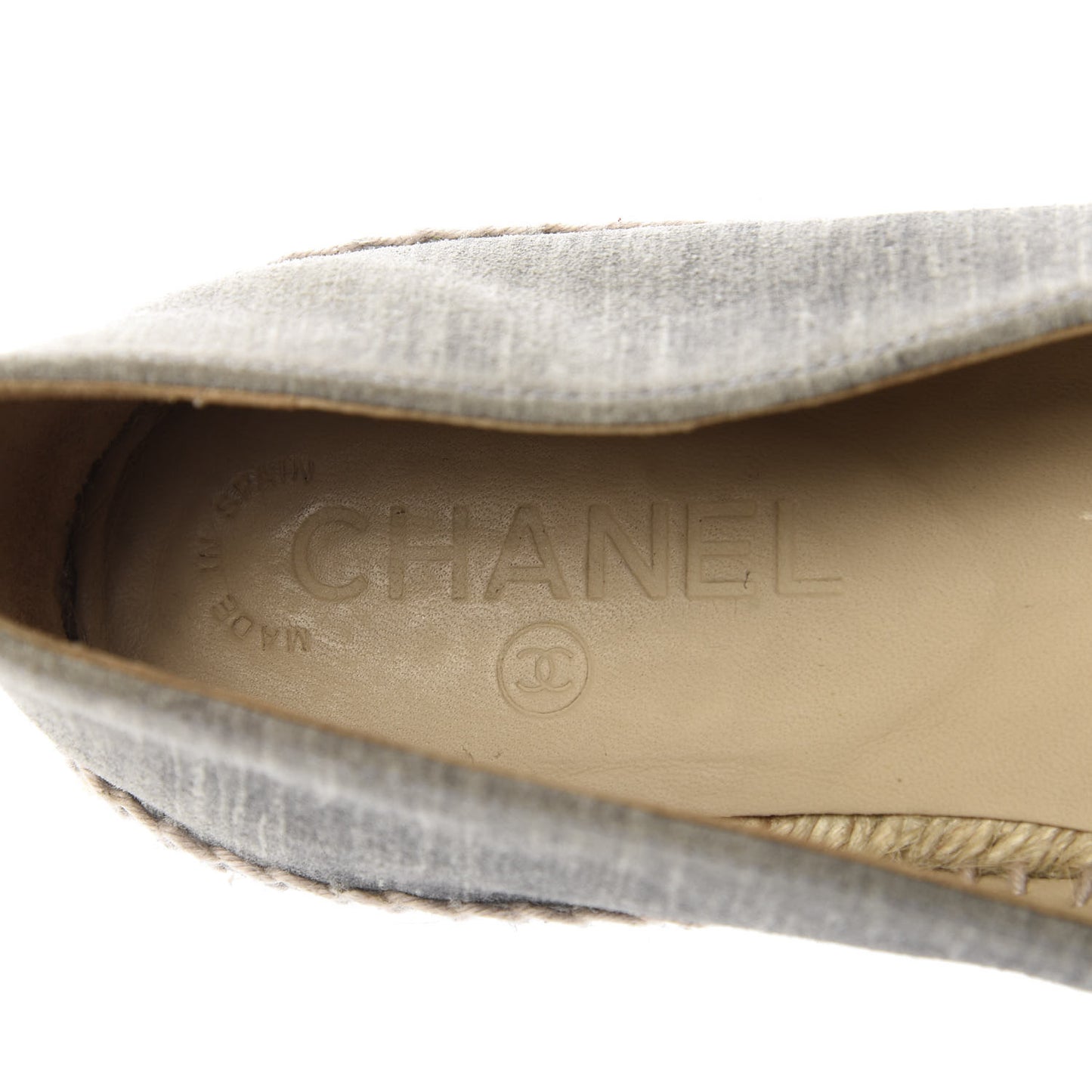 Striated Suede Espadrilles 38 Dark Grey
