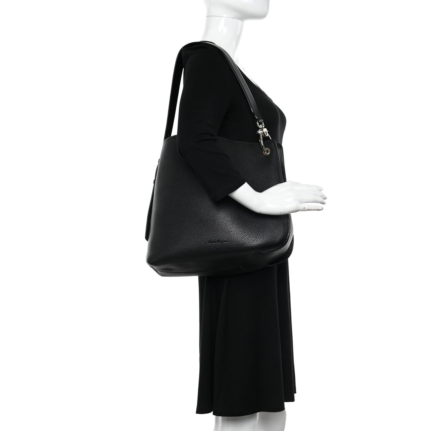 Calfskin Minerva Hobo Black