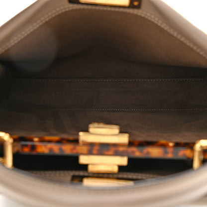 Fendi Vitello Seta Plexiglass Tortoise Medium Peekaboo Iconic Satchel Tortora 5 of 12
