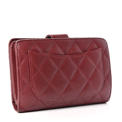 Chanel Caviar Quilted Zipped Pocket Wallet Red 3 of 8