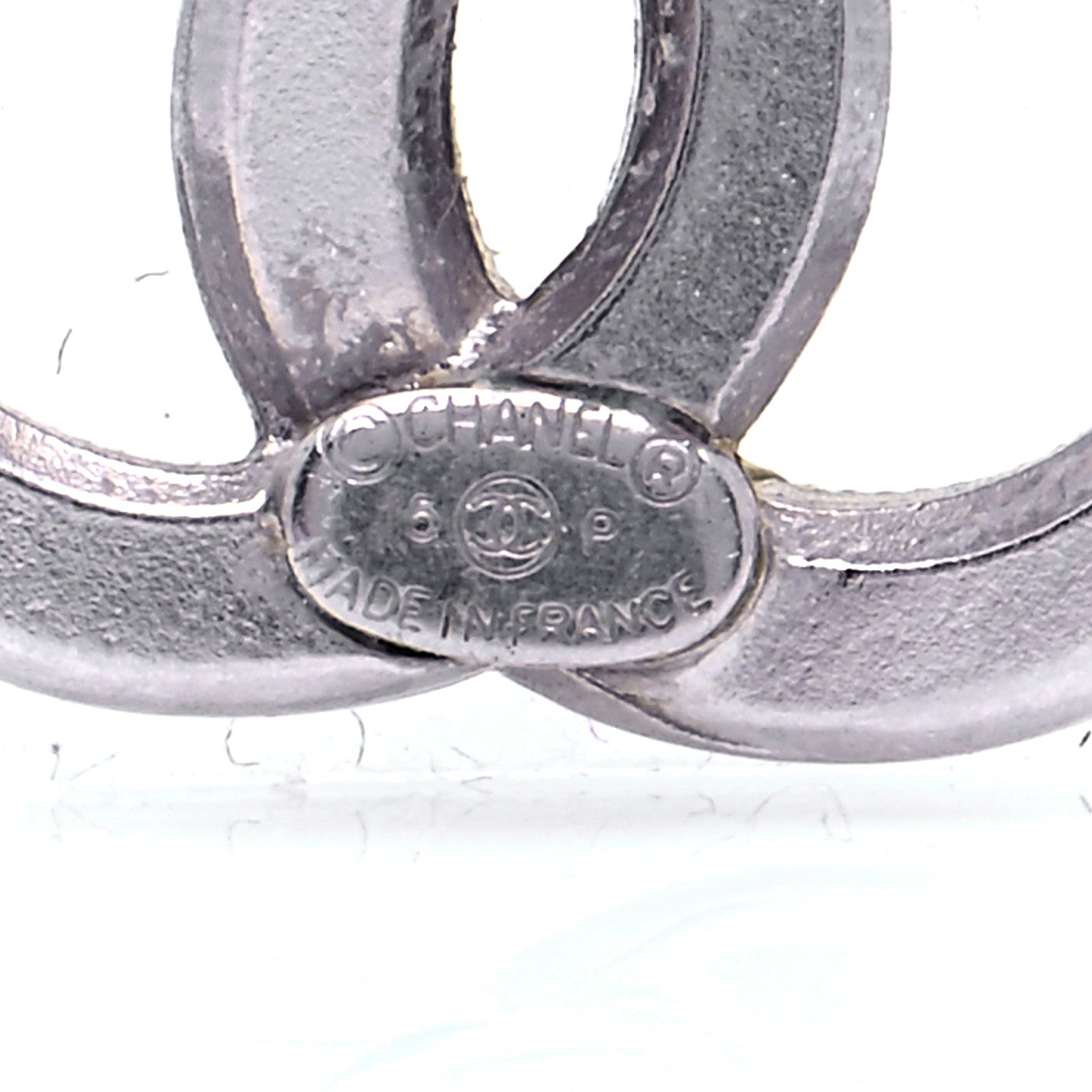 Chanel Baguette Crystal CC Earrings Silver 5 of 5
