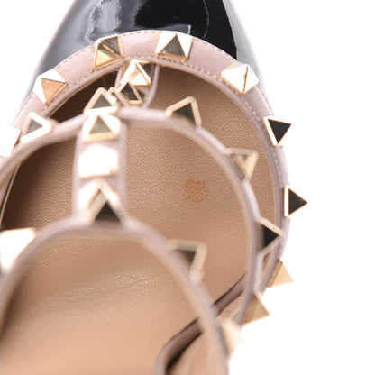 Valentino Garavani Patent Nappa Rockstud Ankle Strap 100mm Pumps 36 Black Poudre 10 of 11