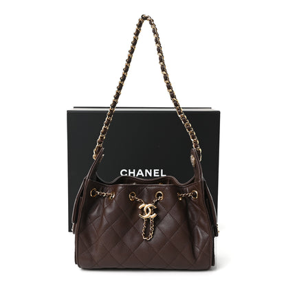 Chanel Caviar Quilted Mini Chanel 25 Handbag Dark Brown 11 of 11