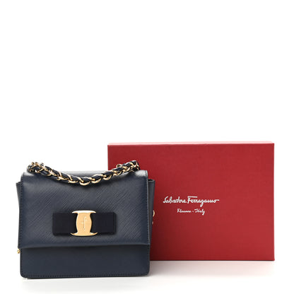 Salvatore Ferragamo Printed Calfskin Ginny Crossbody Bag Oxford Blue 12 of 12