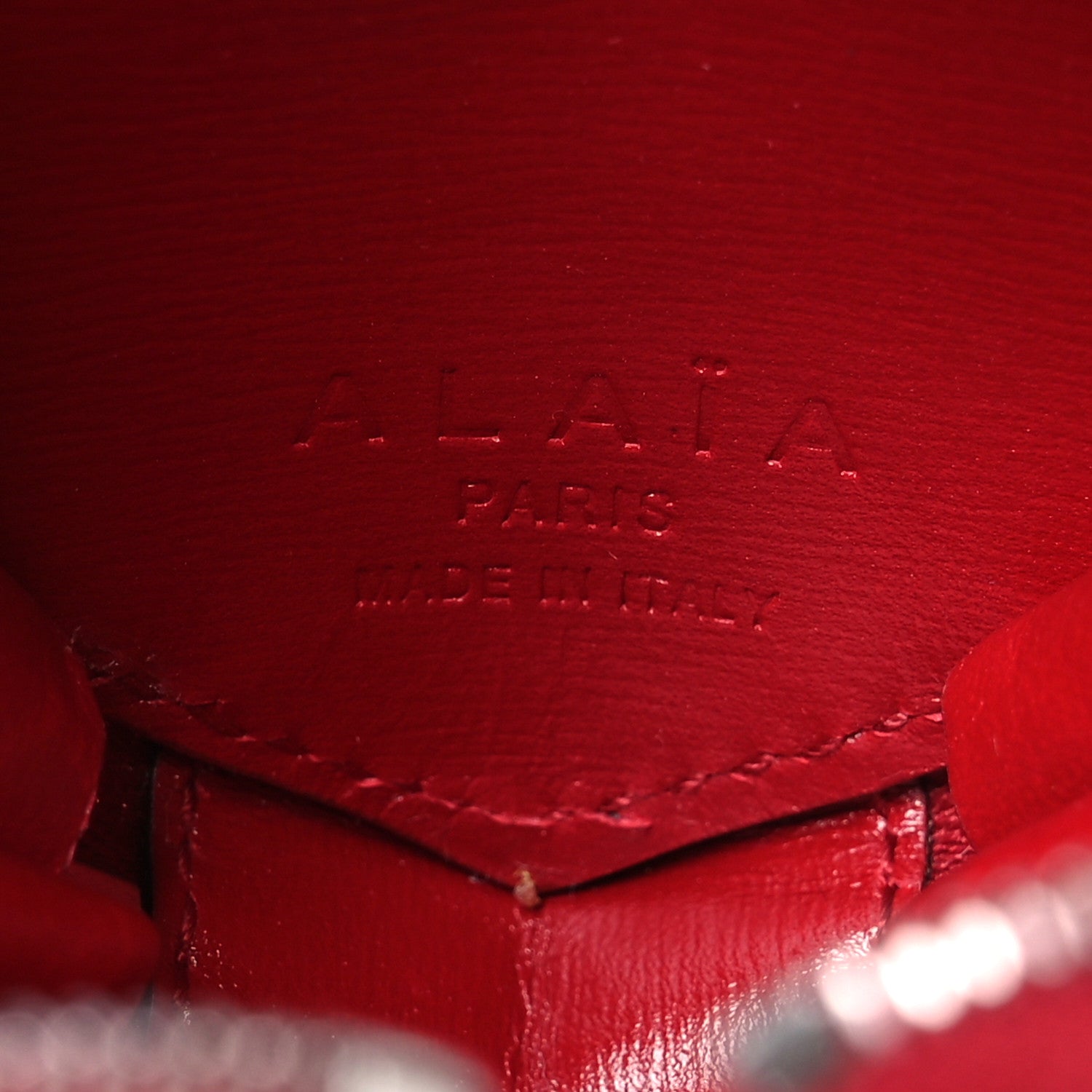 Alaia Buffed Calfskin Le Coeur Coin Purse Red 6 of 7