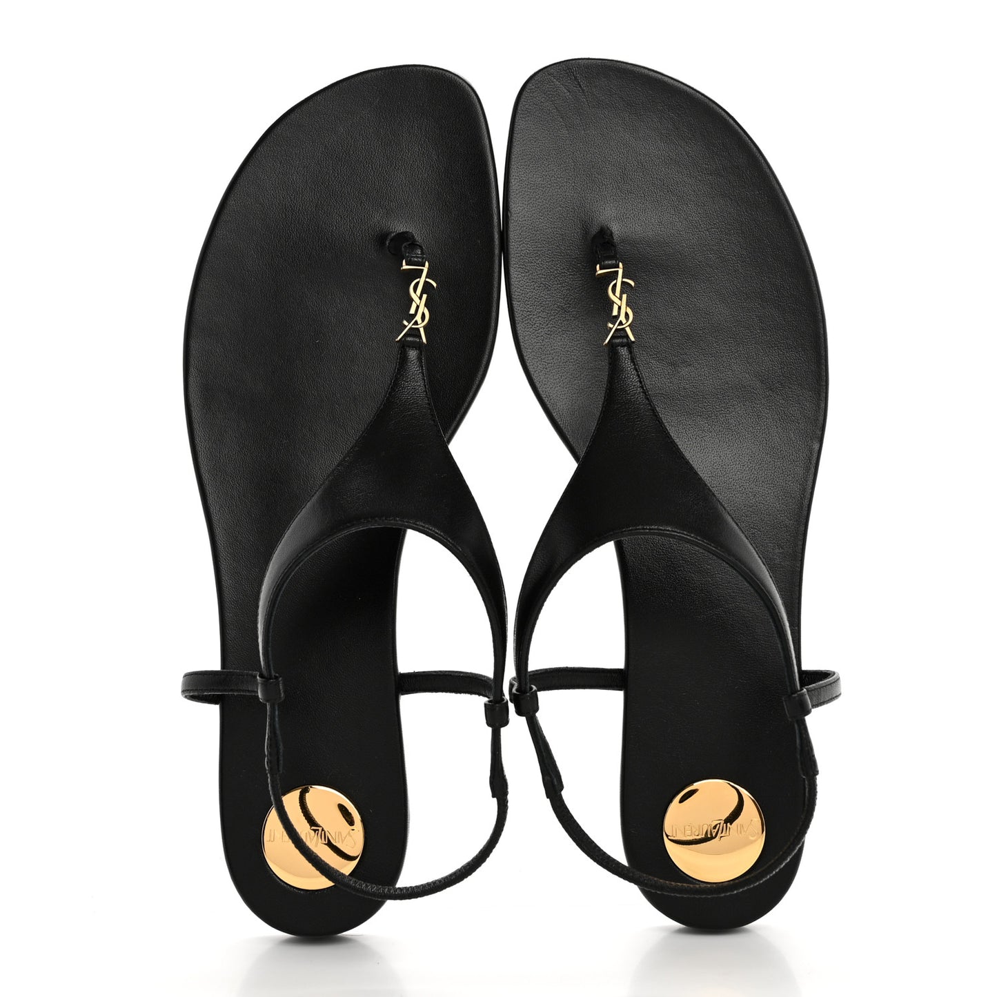 Smooth Calfskin Cassandra Monogram Sandals 40 Black