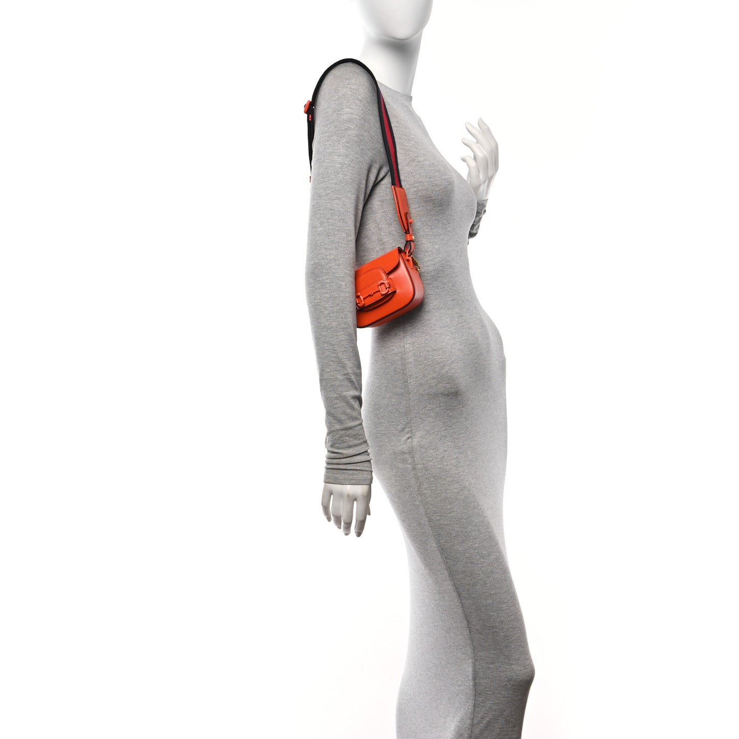 Azalea Calfskin Web Monochrome Horsebit 1955 Wallet On Strap Orange
