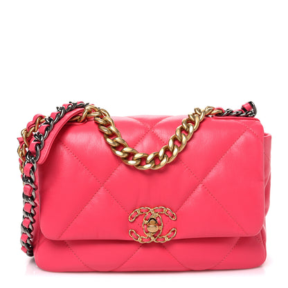 Chanel Goatskin Quilted Medium Chanel 19 Flap Pink 1 of 10